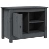 Szafka pod telewizor, szara, 70x36,5x52 cm, lite drewno sosnowe