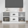 Szafka pod TV, biała, 99,5x35,5x48 cm, materiał drewnopochodny