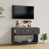 Szafka pod telewizor, szara, 90x40x60 cm, lite drewno sosnowe