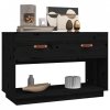 Szafka pod TV, czarna, 90x40x60 cm, lite drewno sosnowe