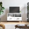 Szafka pod TV, biała, wysoki połysk, 80x36x50 cm