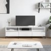 Szafka pod TV, biała, 150x30x44,5 cm, materiał drewnopochodny