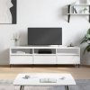 Szafka pod TV, biała, 150x30x44,5 cm, materiał drewnopochodny