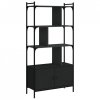 Biblioteczka z drzwiczkami, czarna, 76,5x30x154,5 cm