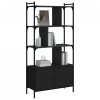 Biblioteczka z drzwiczkami, czarna, 76,5x30x154,5 cm