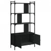 Biblioteczka z drzwiczkami, czarna, 76,5x30x154,5 cm