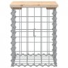 Ławka ogrodowa, gabion, 33x31x42 cm, lite drewno sosnowe
