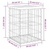 Ławka ogrodowa, gabion, 33x31x42 cm, lite drewno sosnowe