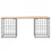 Ławka ogrodowa, gabion, 103x31x42 cm, lite drewno sosnowe