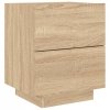 Szafki nocne z LED, 2 szt., dąb sonoma, materiał drewnopochodny
