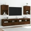 Szafki TV, z LED, 2 szt., brązowy dąb, 40,5x30x60 cm