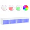 Szafki TV, z LED, 2 szt., białe, 80x30x30 cm