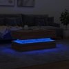 Stolik kawowy z oświetleniem LED, brązowy dąb, 90x50x40 cm