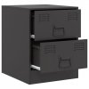 Szafki nocne, 2 szt., czarne, 34,5x39x44 cm, stal