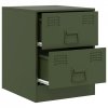Szafki nocne, 2 szt., zielone, 34,5x39x44 cm, stal