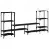 Szafka pod TV, czarna, 206,5x28,5x95 cm