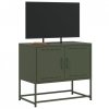 Szafka pod telewizor, oliwkowa, 68,5x39x60,5 cm, stalowa