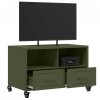 Szafka RTV, oliwkowa, 68x39x43,5 cm, stal