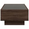 Stolik kawowy z LED, brązowy dąb, 90x50x30 cm