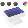 Stolik kawowy z LED, biały, 70x50x45cm, materiał drewnopochodny