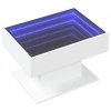 Stolik kawowy z LED, biały, 70x50x45cm, materiał drewnopochodny
