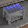 Stolik kawowy z LED, szary dąb sonoma, 73x53x45 cm