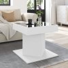 Stolik kawowy z LED, biały 50x50x45 cm, materiał drewnopochodny