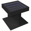 Stolik kawowy z LED czarny 50x50x45 cm, materiał drewnopochodny