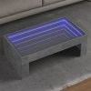 Stolik kawowy z LED Infinity, szarość betonu, 90x50x30 cm