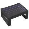 Stolik kawowy z LED Infinity, czarny, 70x53x30 cm