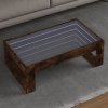Stolik kawowy z LED Infinity, przydymiony dąb, 90x53x30 cm
