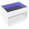 Stolik kawowy z LED Infinity, biały, 70x50x50 cm