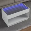 Stolik kawowy z LED Infinity, biały, 90x50x50 cm
