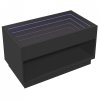 Stolik kawowy z LED Infinity, czarny, 90x50x50 cm