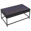 Stolik kawowy z LED Infinity, czarny, 90x50x41 cm
