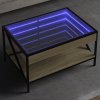 Stolik kawowy z LED Infinity, dąb sonoma, 70x50x38 cm