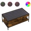 Stolik kawowy z LED Infinity, przydymiony dąb, 90x50x38 cm
