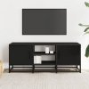 Szafka pod TV, czarna, 100x35x41 cm, materiał drewnopochodny