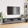 Szafka RTV, czarna, 202x39x43,5 cm, stal walcowana na zimno