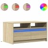 Stolik kawowy z LED, dąb sonoma, materiał drewnopochodny