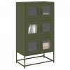 Komoda Oliwkowo-zielona 68x39x123 cm Stal