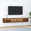 Szafki RTV 2 szt. Stare drewno 80x31x25,5 cm Drewno klejone