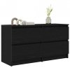 Szafka pod TV Czarna 100x35x54 cm Drewno klejone