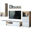 Meblościanka LOFT dąb sonoma / biały połysk