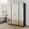 Szafa 200cm z lustrem KAYA 10 czarna