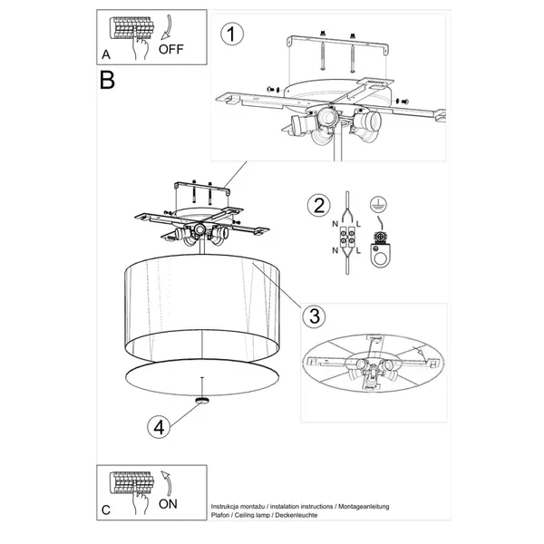 Plafon OTTO 50 biały