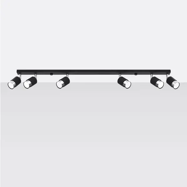 Plafon NERO 6 czarny/chrom