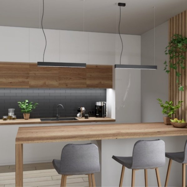 Lampa wisząca PINNE 67 czarna 3000K