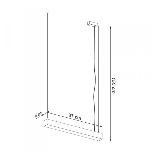 Lampa wisząca PINNE 67 czarna 3000K