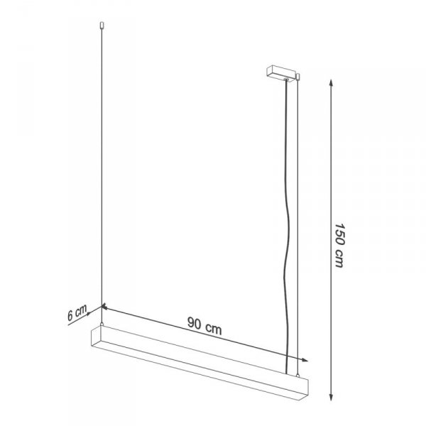 Lampa wisząca PINNE 90 szara 3000K